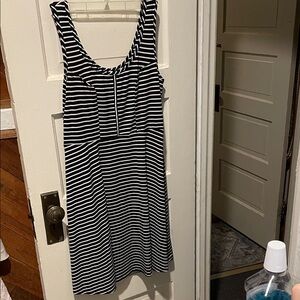 Xhilaration Black and White Striped Top